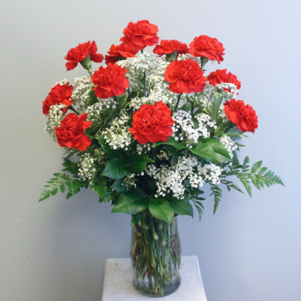 Dozen Red Carnations available
