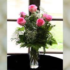 A Half Dozen Light Pink Roses Standard Stem