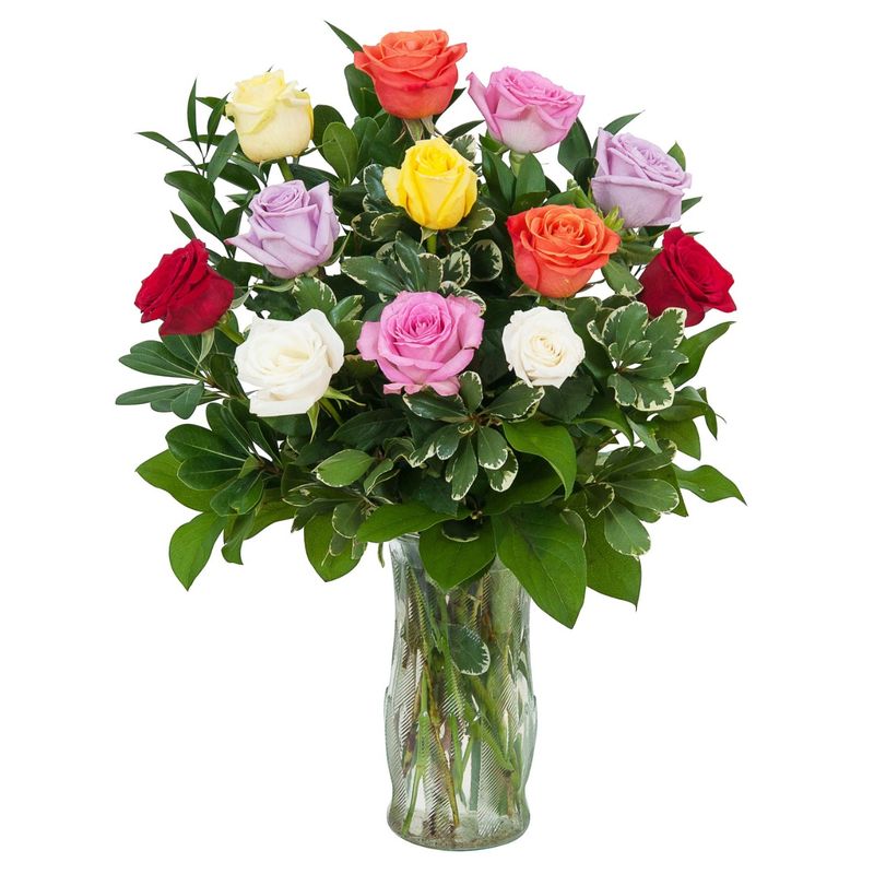 1 Dozen Mixed Roses Standard Stem