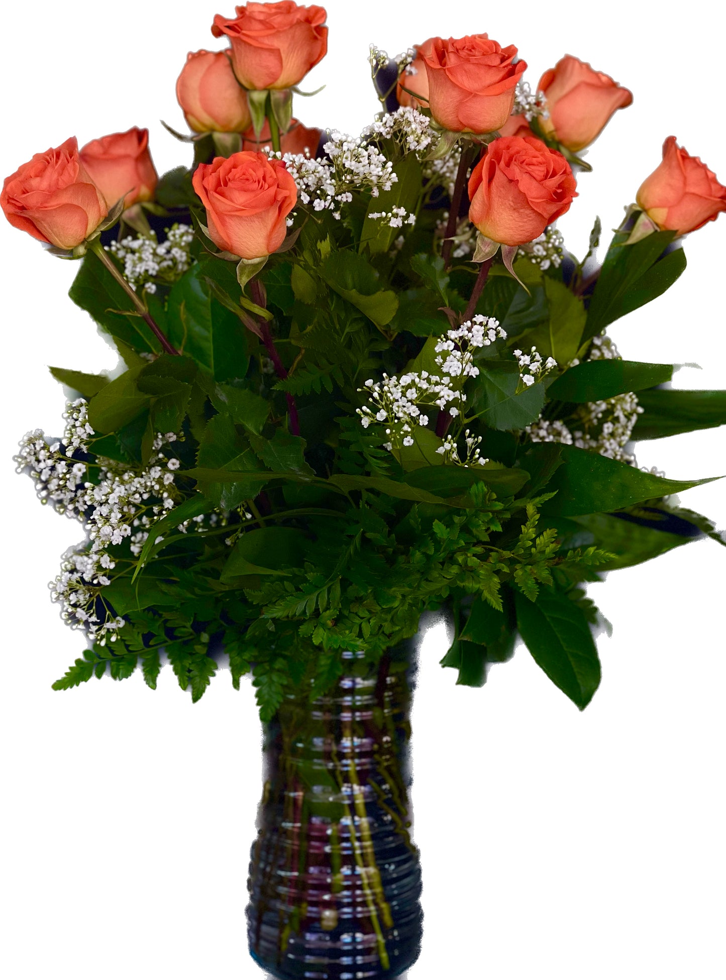 1 Dozen Orange Roses Standard Stem