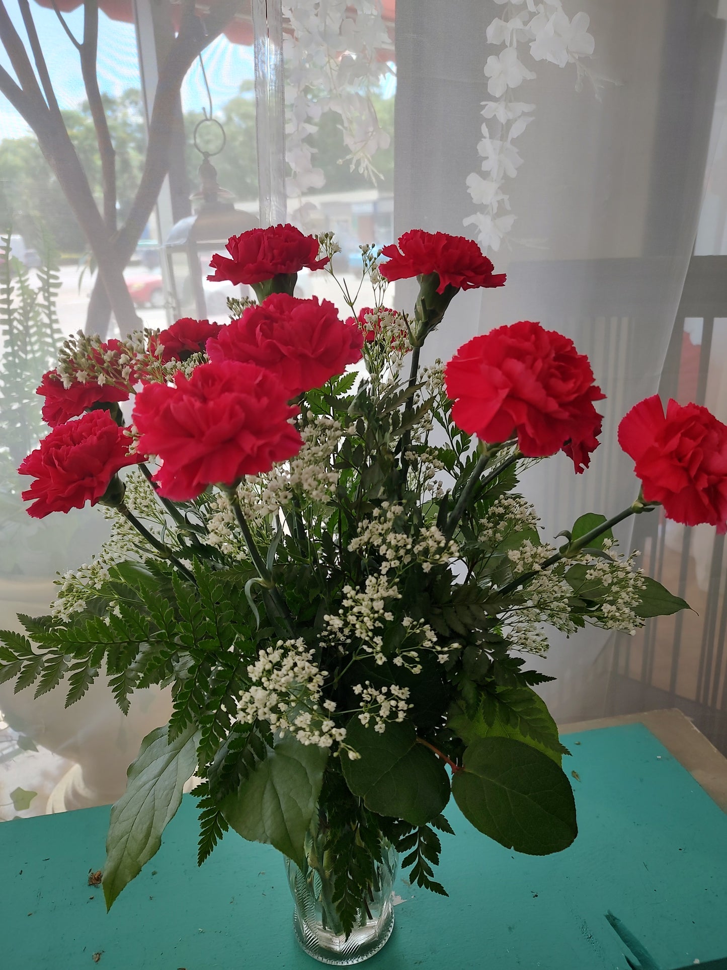 Dozen hot pink carnation