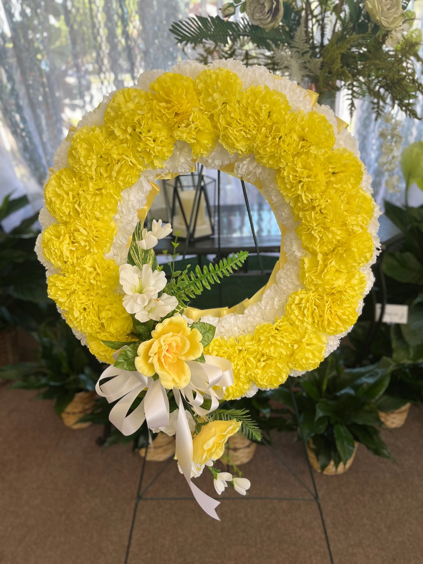 Medium Wreath (Yellow) - Silk Florals