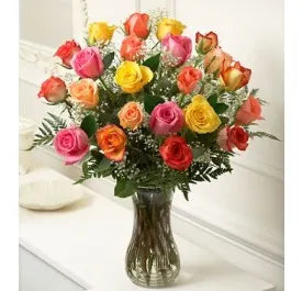 2 dozen mixed color roses