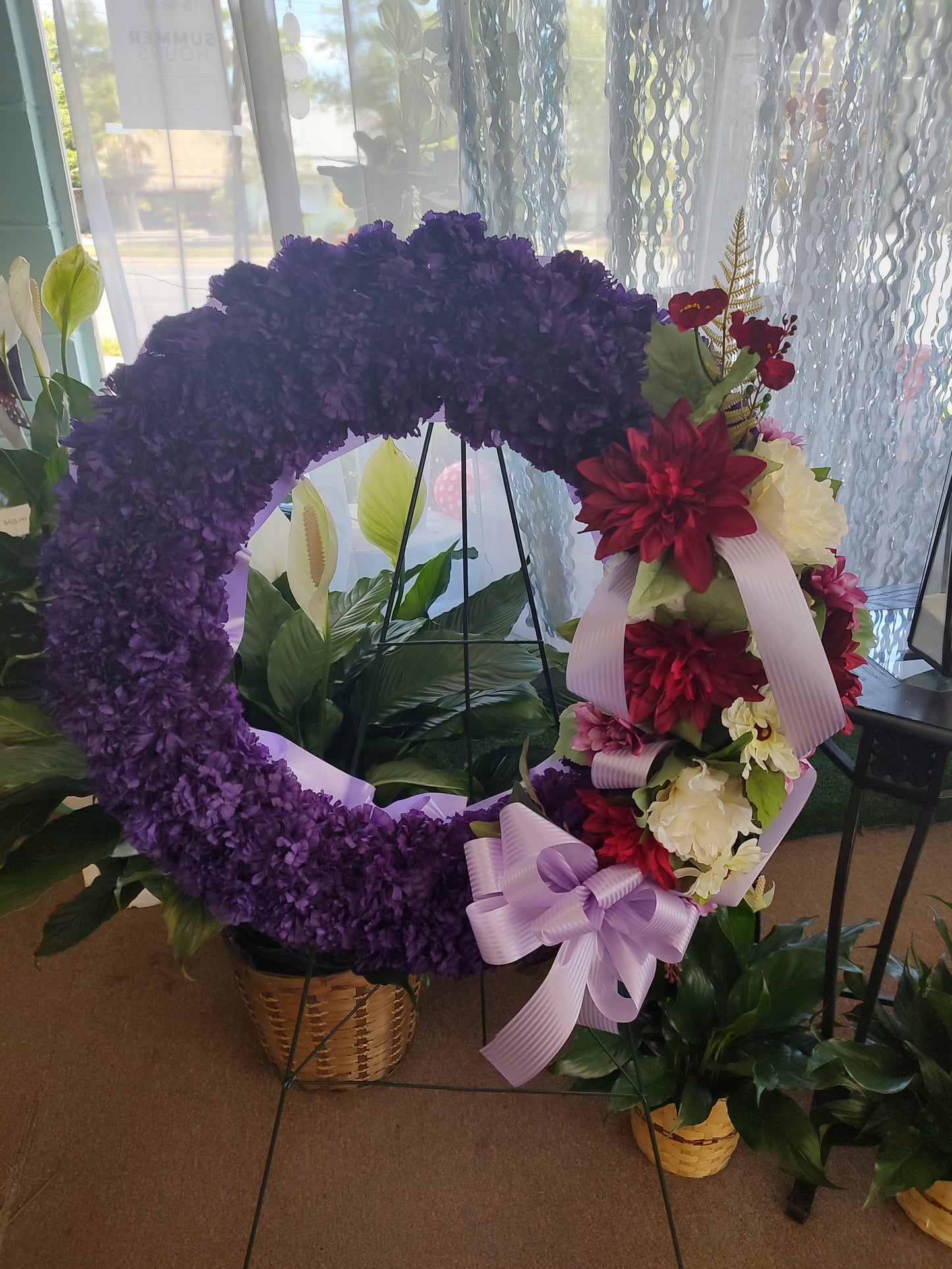 Large Wreath (Purple) - Silk Florals