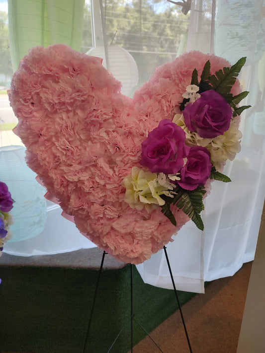 Silk heart for service and graveside