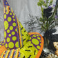 Local made witches hat with budvase of flowers