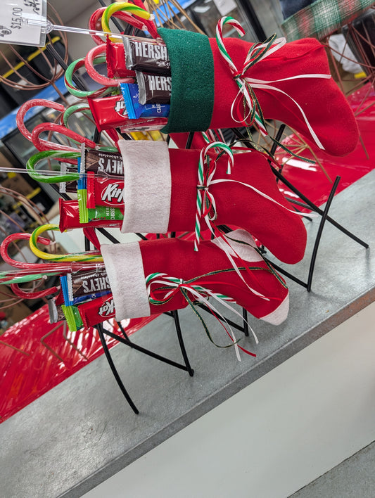 Add a Mini Christmas candy stocking to any arrangement