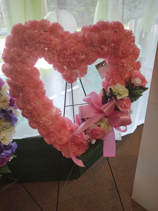 Silk heart for service and graveside