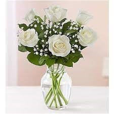 A Half Dozen White Roses Standard Stem